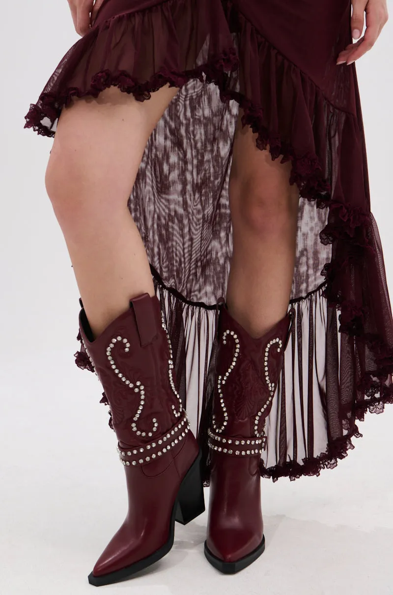 AZALEA WANG UMBRA BURGUNDY WESTERN BOOTIE sold by AKIRA product image thumbnail 2