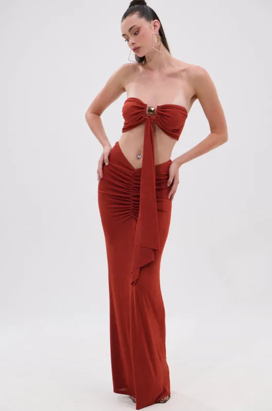ON MY MIND SLINKY MAXI SKIRT sold by AKIRA