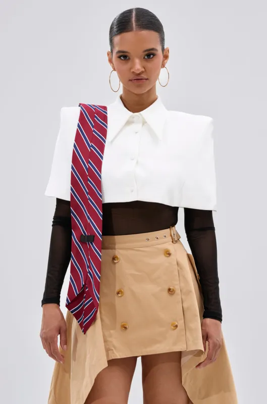 GET WITH IT BUTTON DOWN BODYSUIT sold by AKIRA