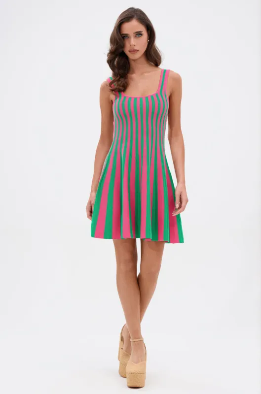GIRLY POP STRIPE MINI DRESS sold by AKIRA