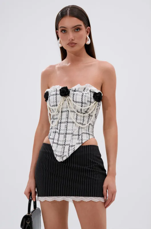 HEAVEN SENT TWEED CORSET sold by AKIRA