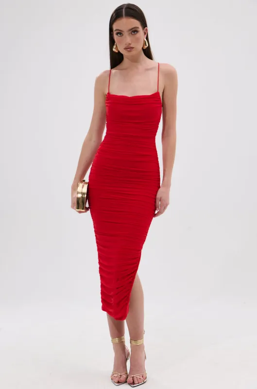 SHINE BRIGHT SLINKY MIDI DRESS sold by AKIRA