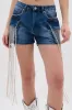 DANCING ALL NIGHT LONG DENIM EMBELLISHED SHORT sold by AKIRA
