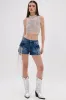 DANCING ALL NIGHT LONG DENIM EMBELLISHED SHORT sold by AKIRA