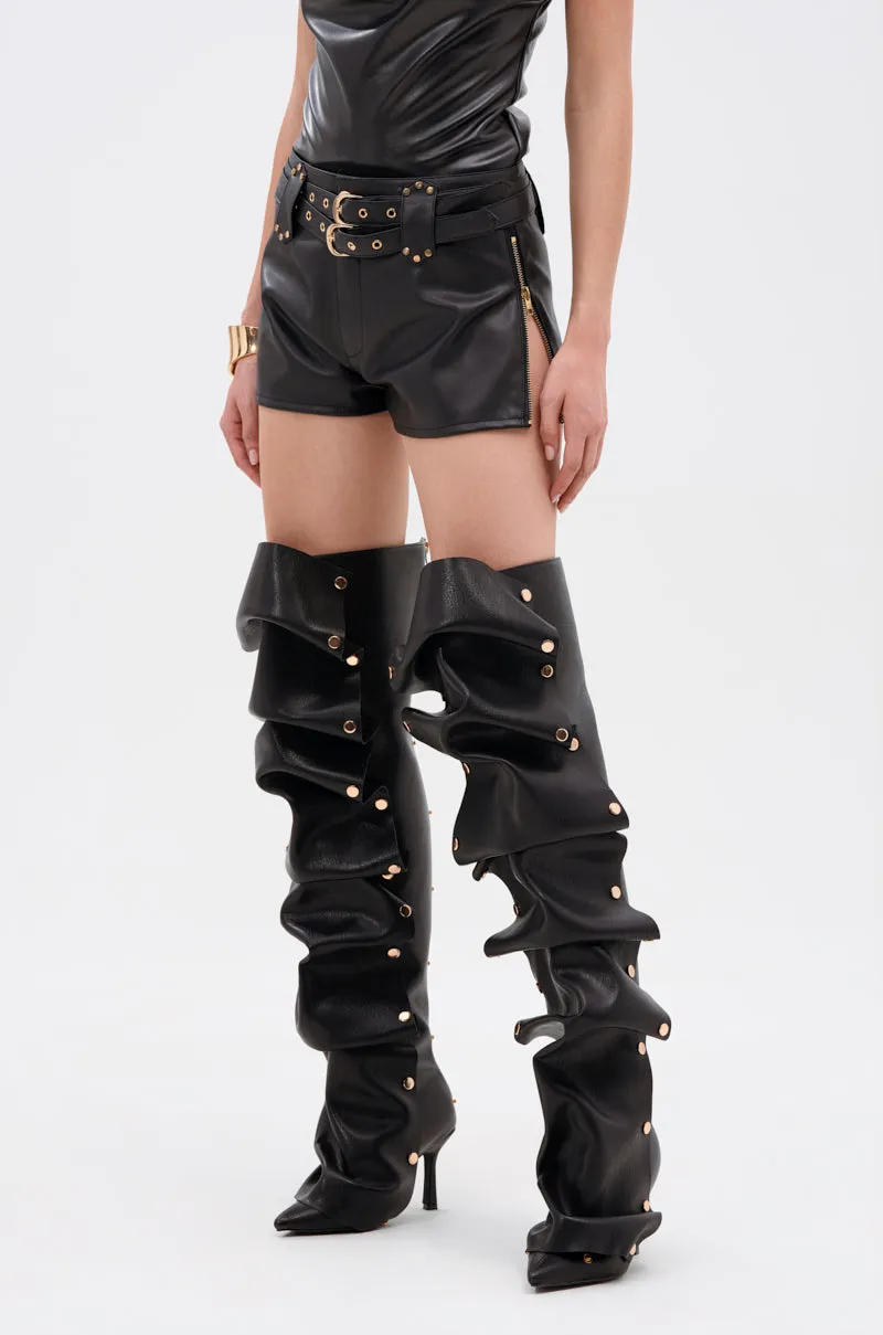 TOO HOT FOR YOU FAUX LEATHER HOT SHORT sold by AKIRA product image thumbnail 4