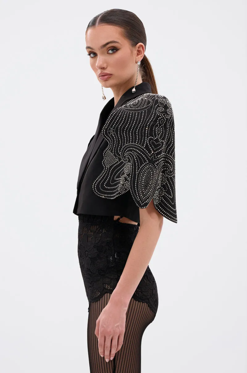 JUST WATCH EMBELLISHED CAPE sold by AKIRA product image thumbnail 3