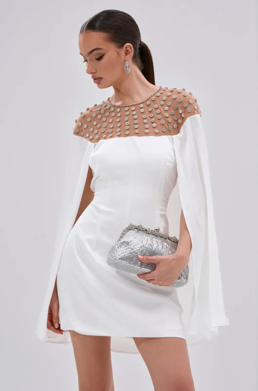 LILA SATIN MINI DRESS WITH RHINESTONES sold by AKIRA