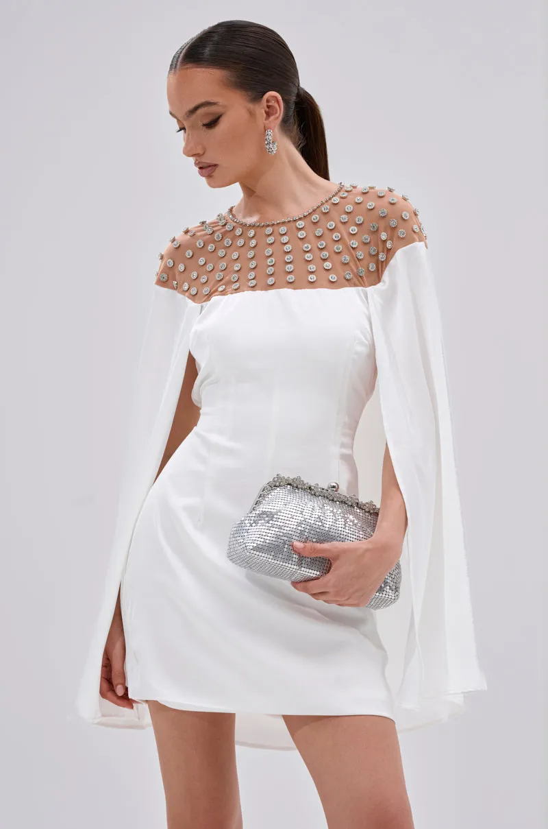 LILA SATIN MINI DRESS WITH RHINESTONES sold by AKIRA