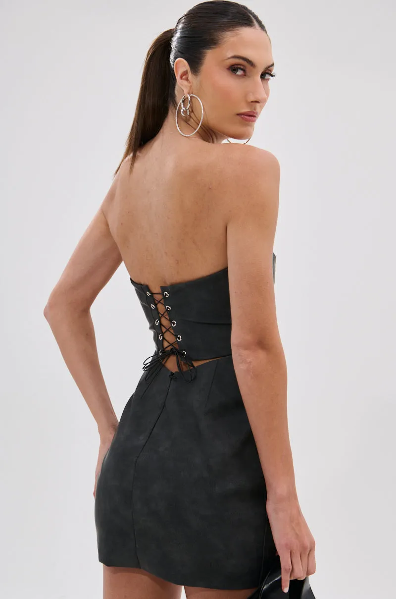 REAL LIFE BOOGIE PU MINI DRESS sold by AKIRA product image thumbnail 5