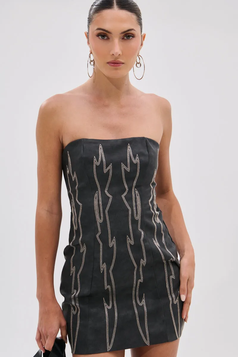 REAL LIFE BOOGIE PU MINI DRESS sold by AKIRA product image thumbnail 2