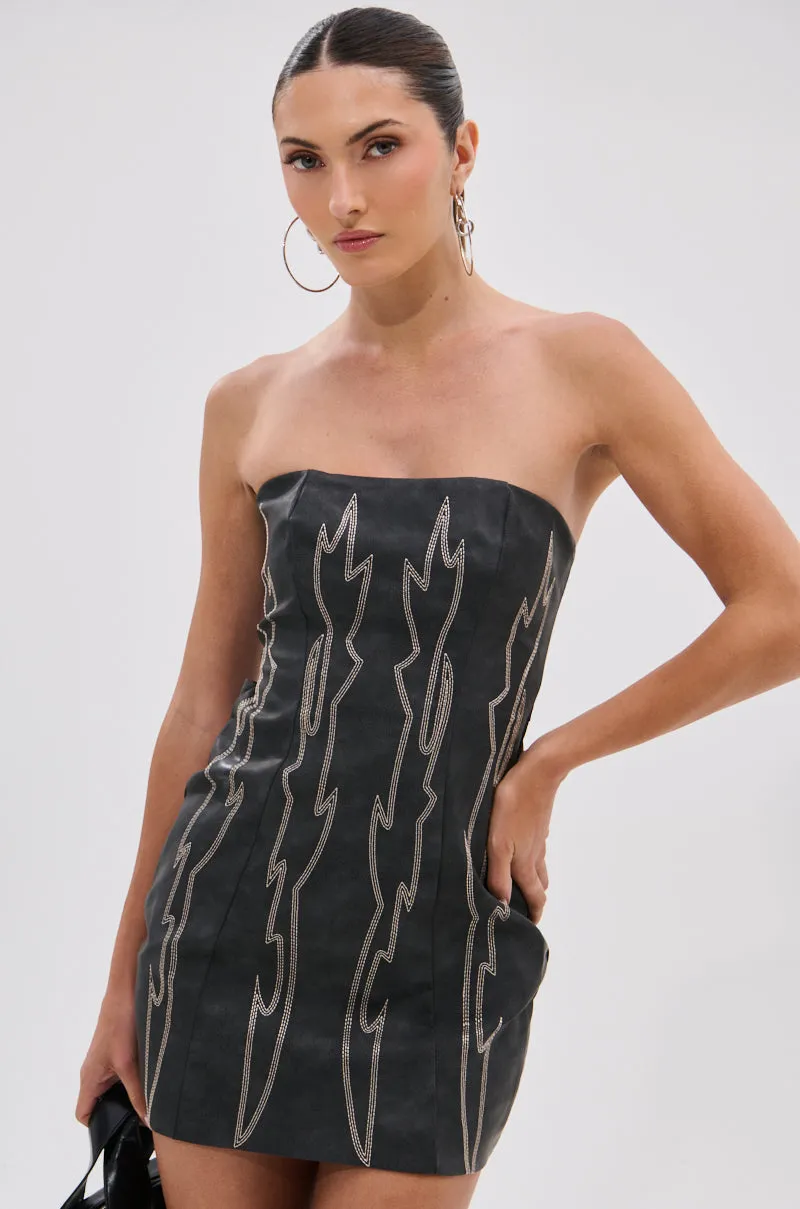 REAL LIFE BOOGIE PU MINI DRESS sold by AKIRA product image thumbnail 3