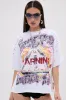 WARNING SIGNS CROPPED GRAPHIC TEE sold by AKIRA
