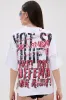 WARNING SIGNS CROPPED GRAPHIC TEE sold by AKIRA