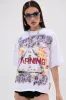 WARNING SIGNS CROPPED GRAPHIC TEE sold by AKIRA