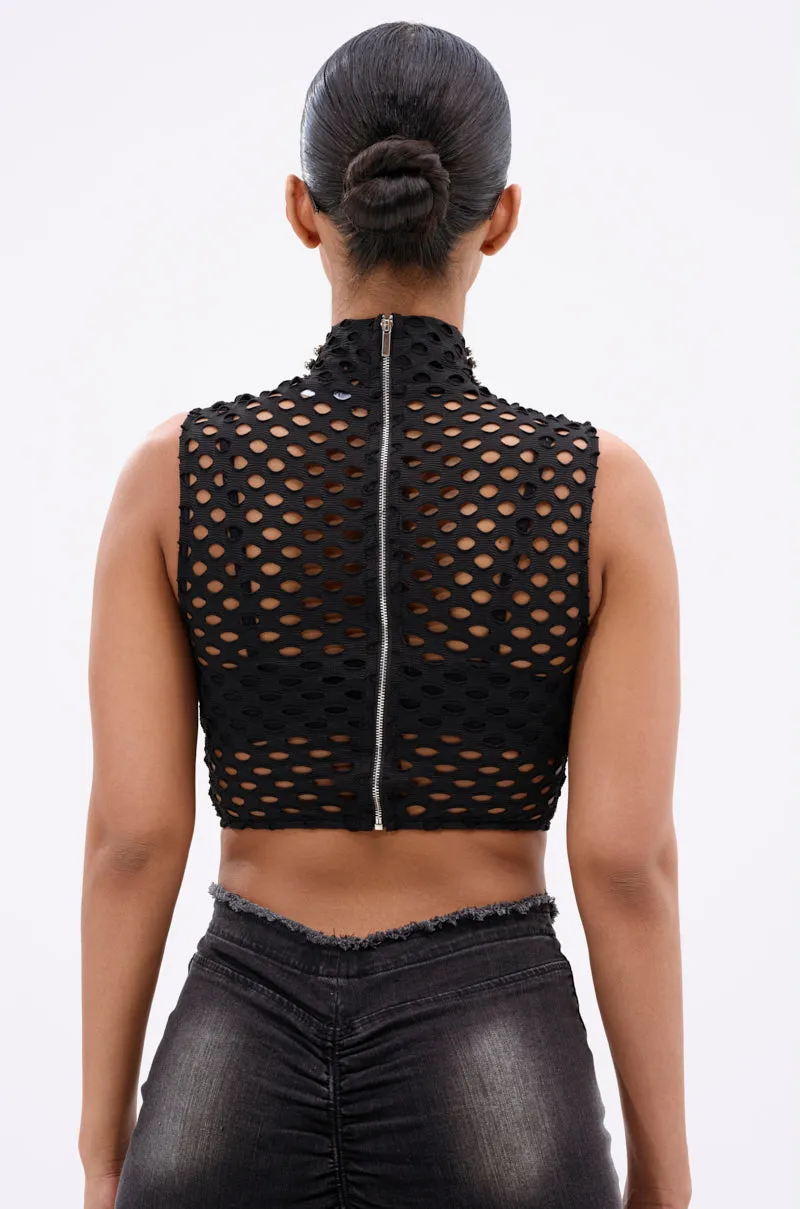 METAL ORB DISTRESSED SLEEVELESS TOP sold by AKIRA product image thumbnail 4