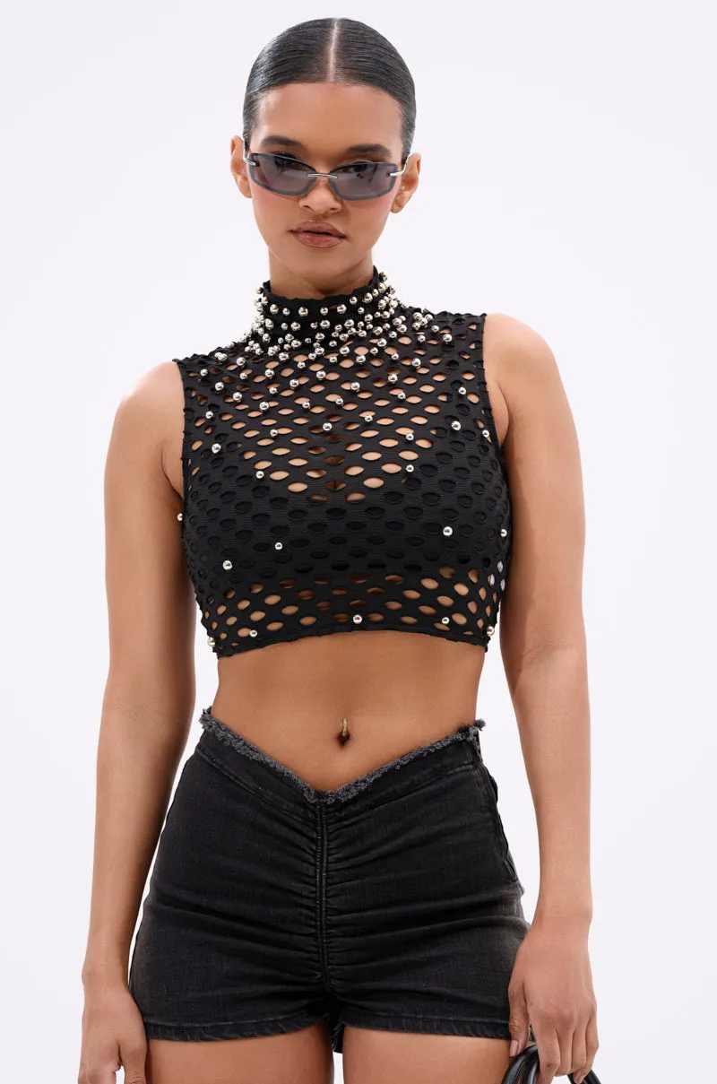 METAL ORB DISTRESSED SLEEVELESS TOP sold by AKIRA product image thumbnail 2