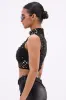 METAL ORB DISTRESSED SLEEVELESS TOP sold by AKIRA
