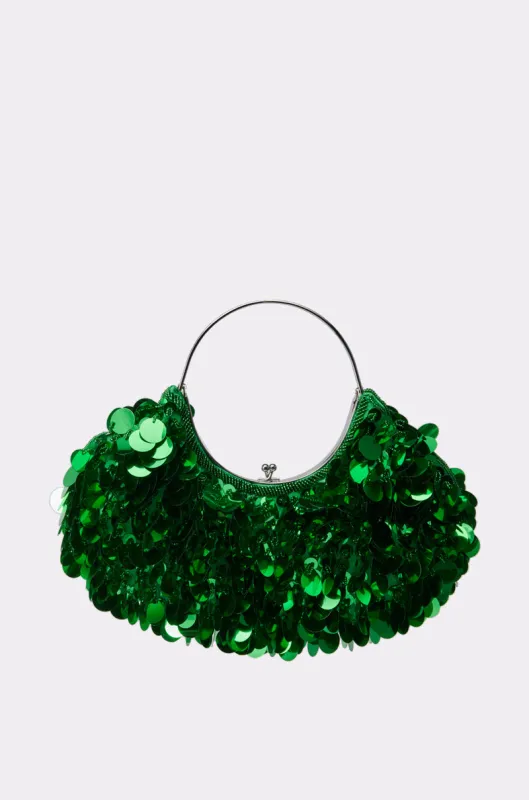 GREEN WITH ENVY SEQUIN PURSE sold by AKIRA