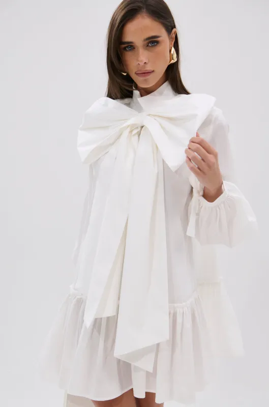 TAKE A BOW POPLIN MINI DRESS sold by AKIRA