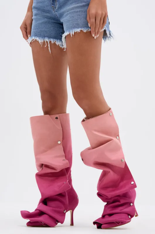 AZALEA WANG IMOGINE PINK MULTI FAUX SUEDE BOOT sold by AKIRA