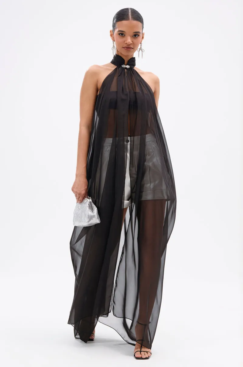 GLOWING CHIFFON BLOUSE IN BLACK sold by AKIRA product image thumbnail 3