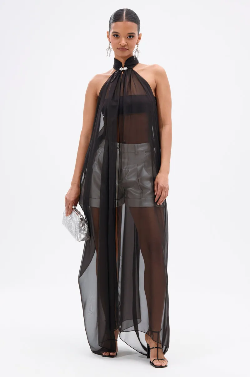 GLOWING CHIFFON BLOUSE IN BLACK sold by AKIRA product image thumbnail 4