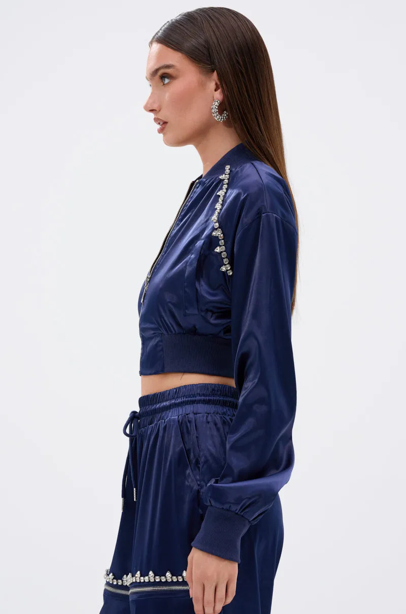 CALL BACK SATIN BOMBER sold by AKIRA product image thumbnail 4