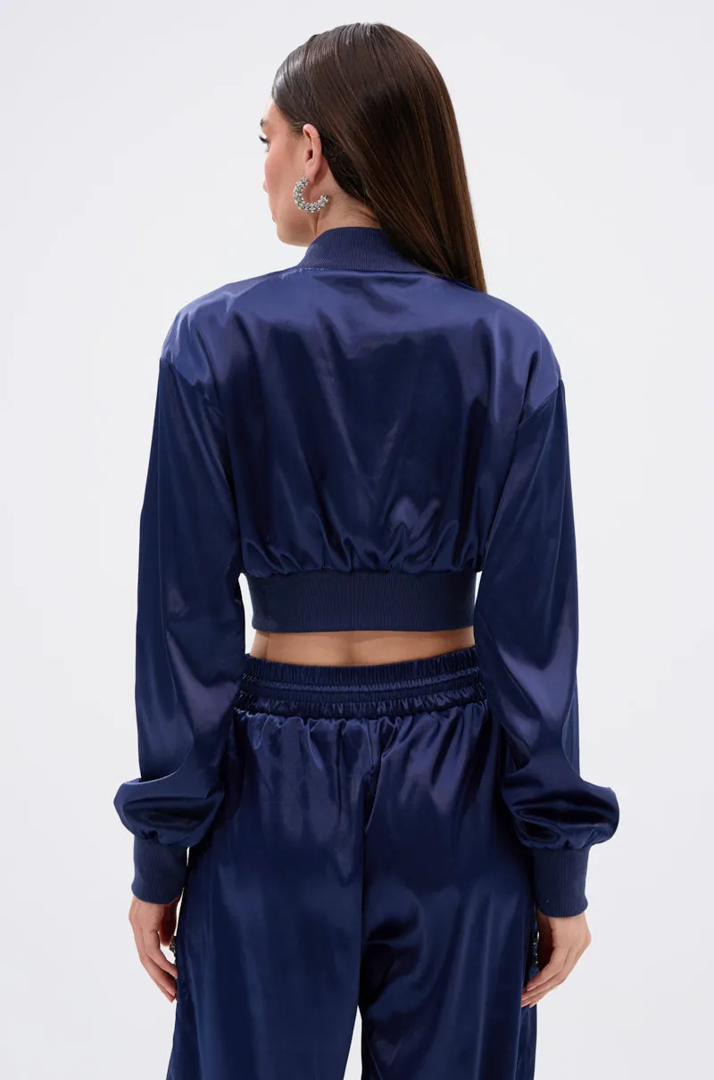CALL BACK SATIN BOMBER sold by AKIRA product image thumbnail 5