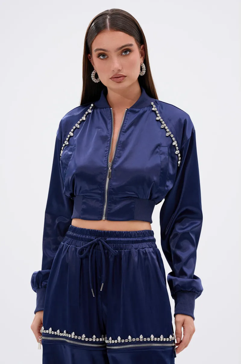 CALL BACK SATIN BOMBER sold by AKIRA product image thumbnail 2