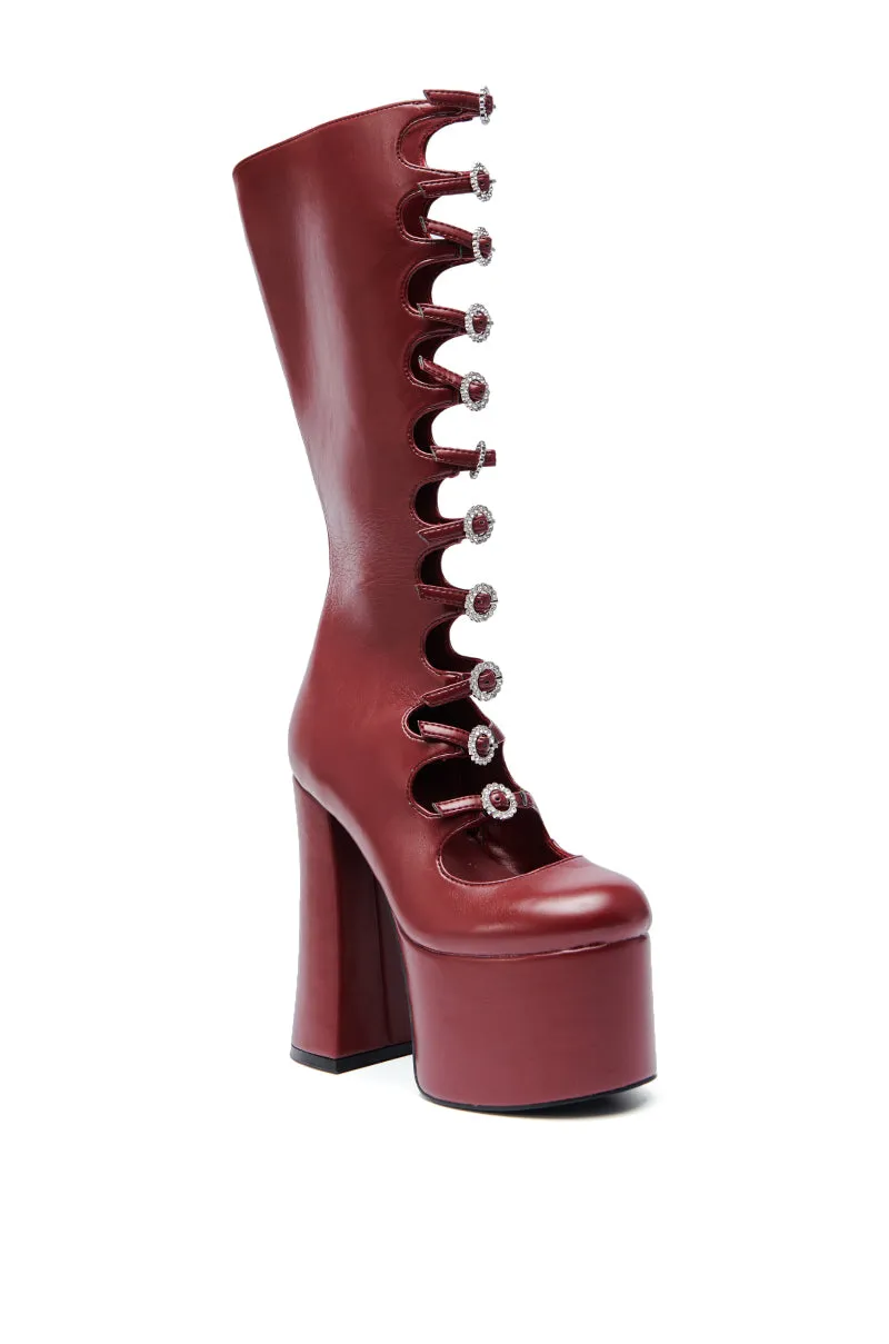 AZALEA WANG TOMLIN BURGUNDY PLATFORM BOOT sold by AKIRA product image thumbnail 5