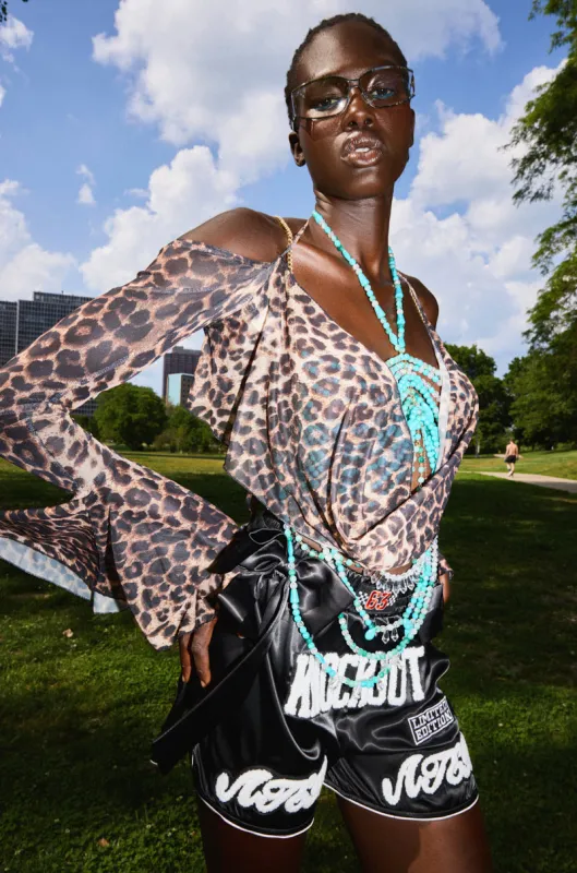 CHEETAH WORLD BLOUSE sold by AKIRA