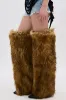 AZALEA WANG LANGDON BROWN THIGH HIGH FUR LUXE BOOT sold by AKIRA