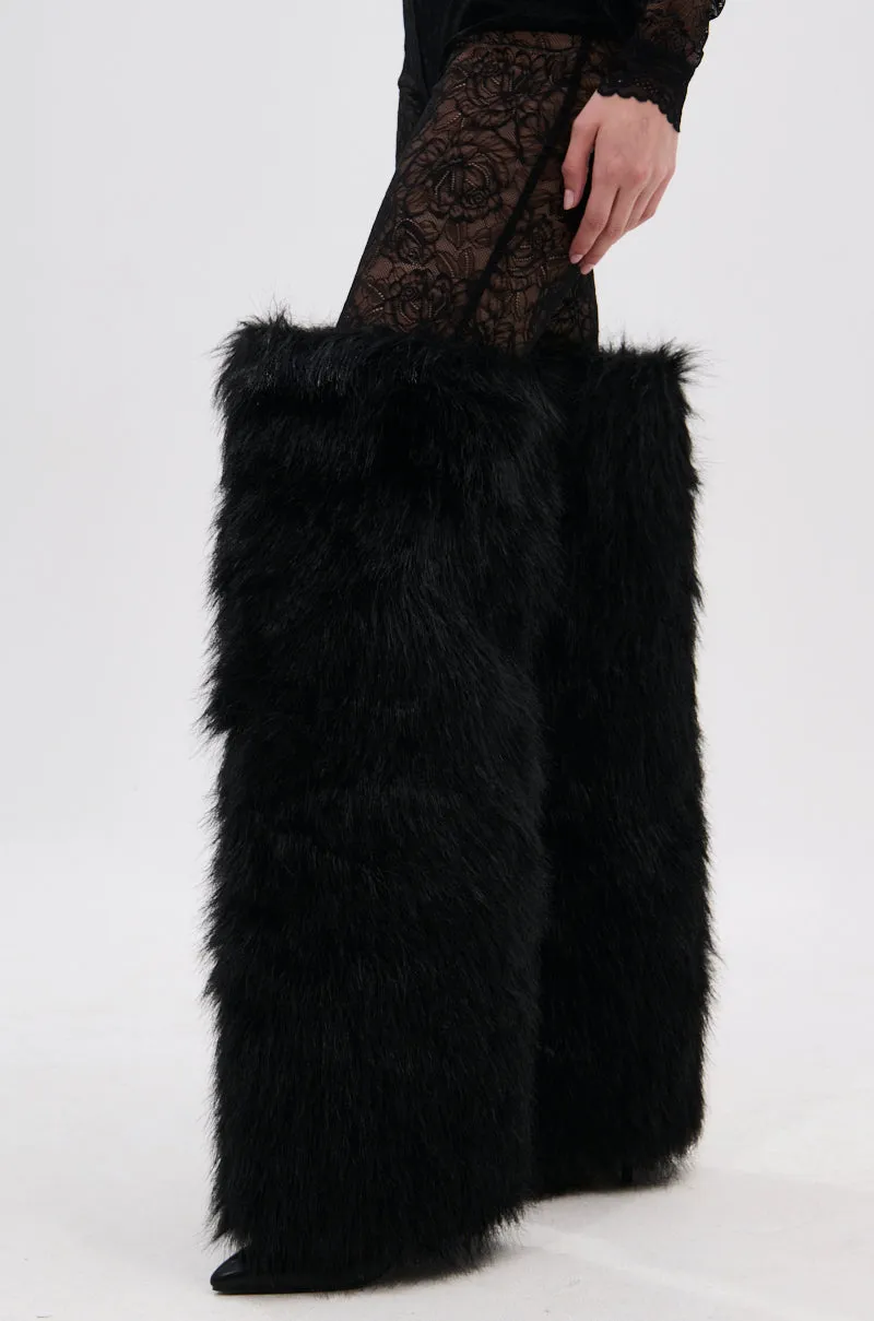 AZALEA WANG LANGLEYE BLACK THIGH HIGH FUR LUXE BOOT sold by AKIRA product image thumbnail 2