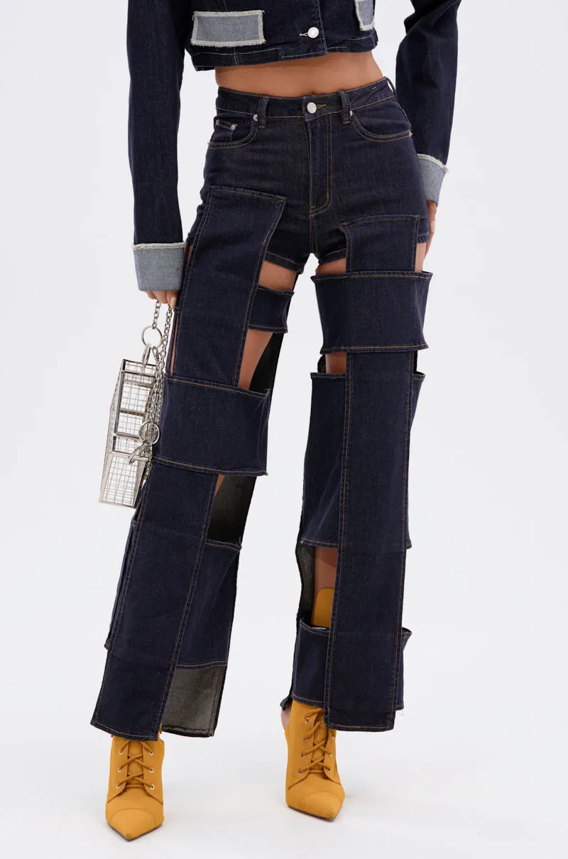 LOCKED UP FOR GOOD DENIM PANT sold by AKIRA