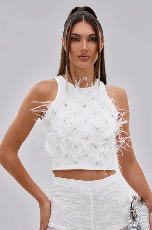 BIRDS OF A FEATHER SLEEVELESS TOP sold by AKIRA