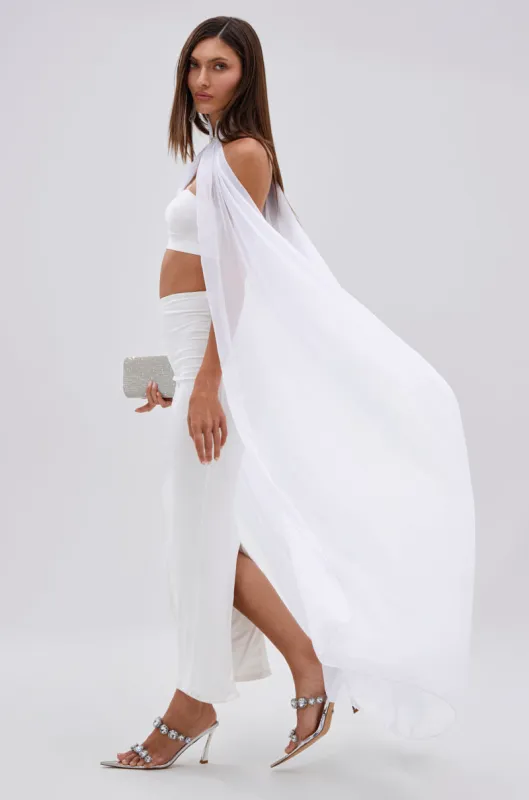 GLOWING CHIFFON BLOUSE IN WHITE sold by AKIRA