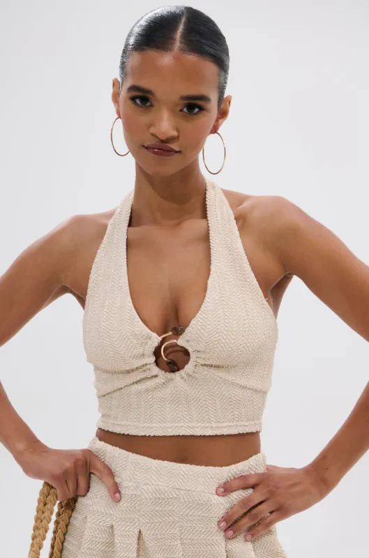 HOLLYWOOD SLINKY TEXTURED BRALETTE sold by AKIRA