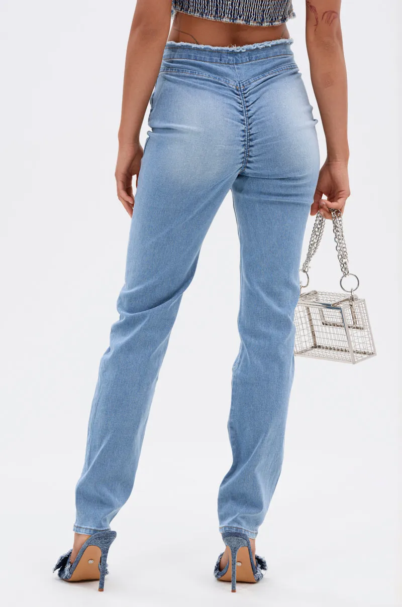 CINCHED UP SKINNY DENIM PANTS sold by AKIRA product image thumbnail 3