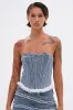 DARLING LACE TRIM DENIM CORSET sold by AKIRA