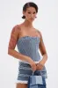 DARLING LACE TRIM DENIM CORSET sold by AKIRA