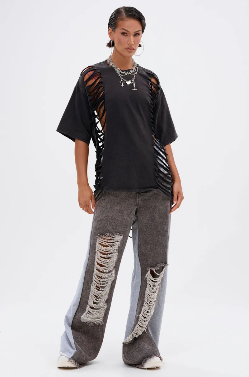SHAINA DISTRESSED OVERSIZED TEE sold by AKIRA product image thumbnail 5