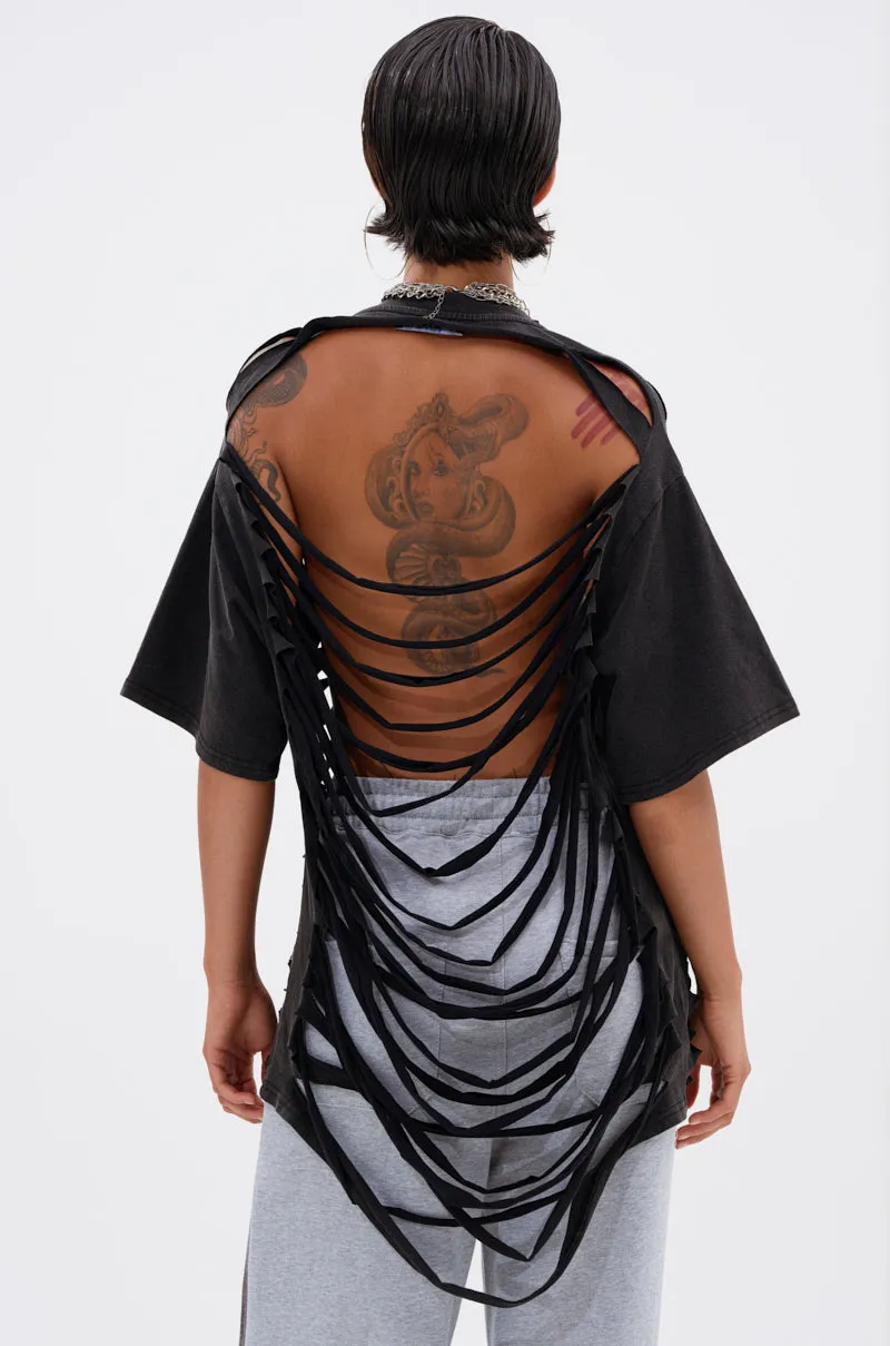 SHAINA DISTRESSED OVERSIZED TEE sold by AKIRA product image thumbnail 4