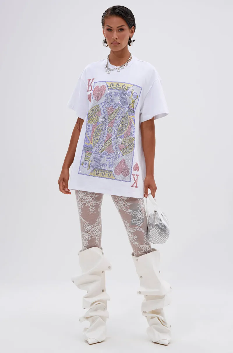KING OF HEARTS OVERSIZED TEE IN WHITE sold by AKIRA product image thumbnail 5