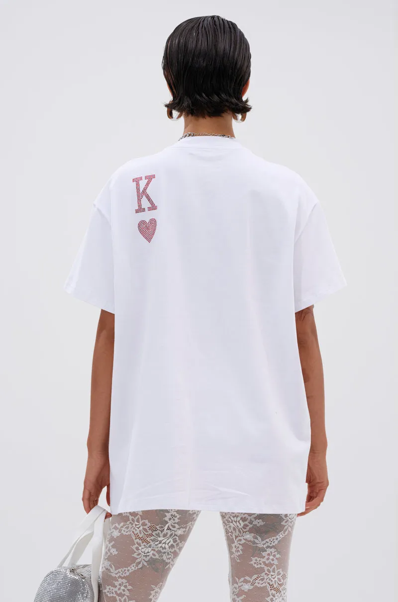 KING OF HEARTS OVERSIZED TEE IN WHITE sold by AKIRA product image thumbnail 4