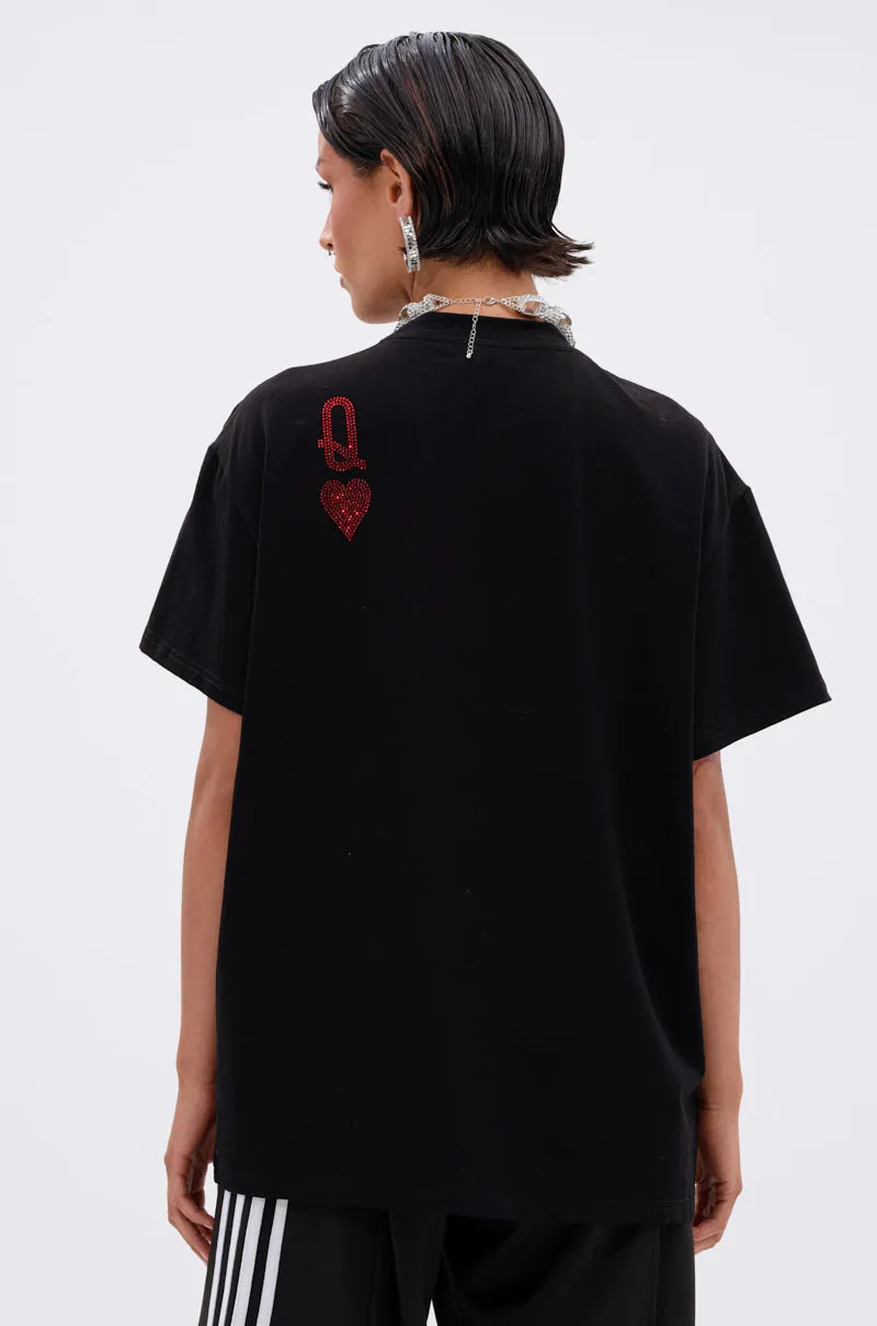 THE REAL QUEEN OF HEARTS OVERSIZED TEE sold by AKIRA product image thumbnail 5
