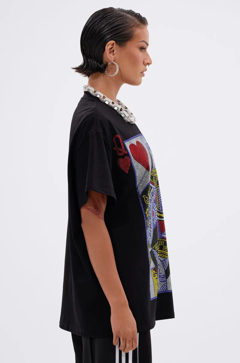 THE REAL QUEEN OF HEARTS OVERSIZED TEE sold by AKIRA product image thumbnail 4