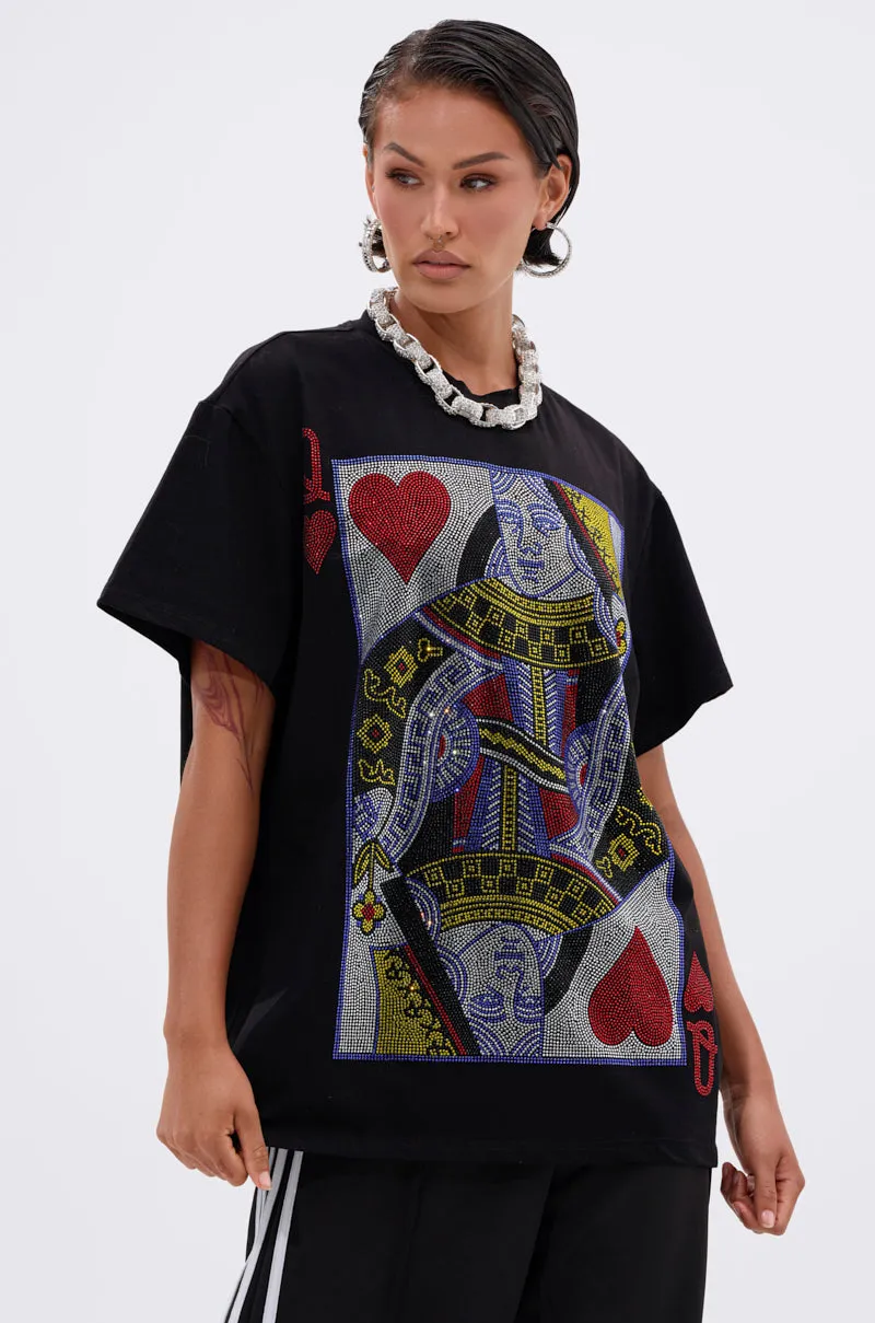 THE REAL QUEEN OF HEARTS OVERSIZED TEE sold by AKIRA product image thumbnail 3