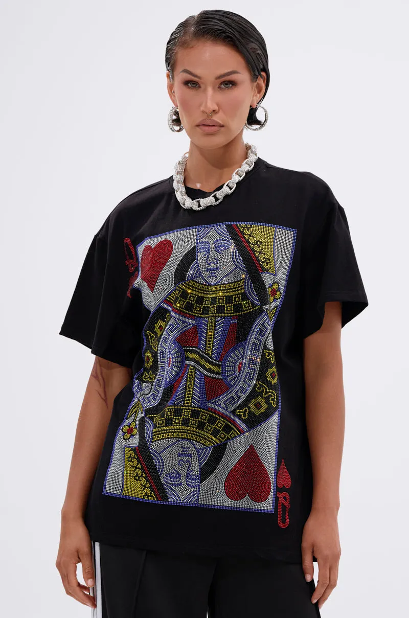 THE REAL QUEEN OF HEARTS OVERSIZED TEE sold by AKIRA product image thumbnail 2