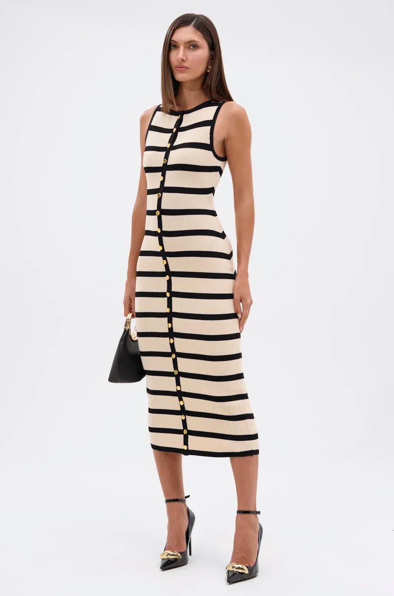 KAREN STRIPE KNIT MIDI DRESS sold by AKIRA product image thumbnail 3