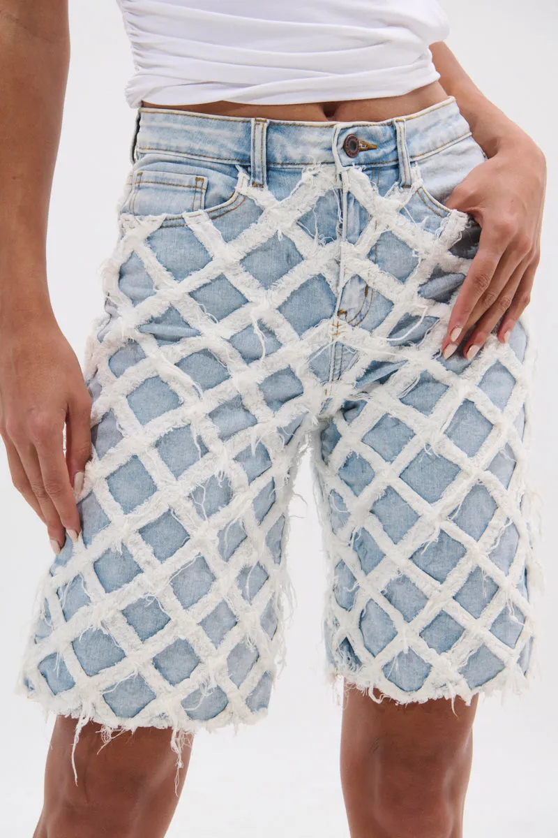 DISTRESSED AND STRESSED DENIM BERMUDA SHORT sold by AKIRA product image thumbnail 2